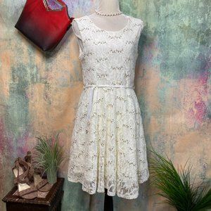 📌Knitworks Beautiful Lace Dress with gold Sequins